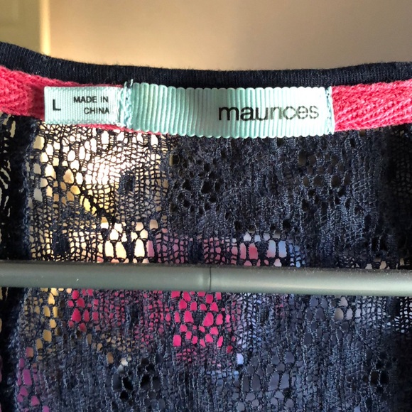 Maurice’s navy lace top hi-low - Picture 5 of 6